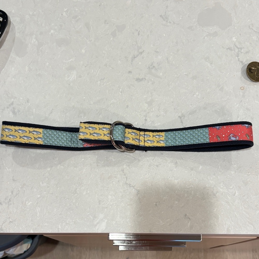 Vineyard Vines Multicolor Fish Pattern Belt